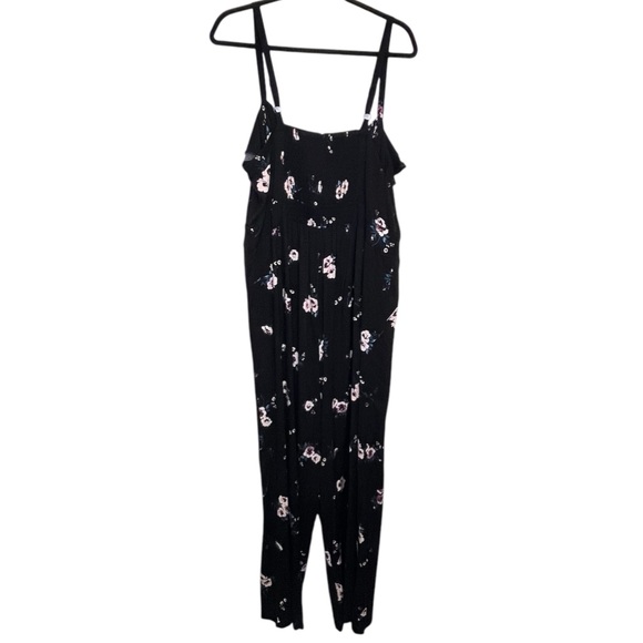 Torrid Black Floral Wide Leg Ruffle Jumpsuit Romantic, Feminine, Cottagecore NWT - Picture 6 of 10